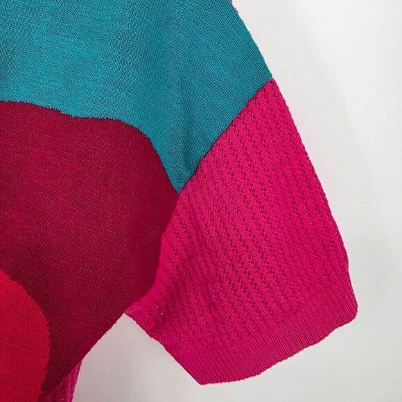 Soft Surrounding Women's Pink Blue Azalea Short sleeve knit sweater top Medium‎ - Picture 4 of 5